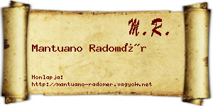 Mantuano Radomér névjegykártya
